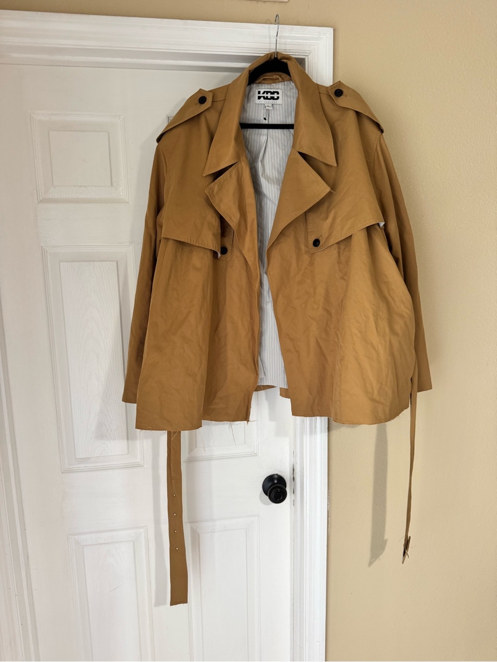 KBB by Kahlana Oversized Trench Jacket XL Camel Brown